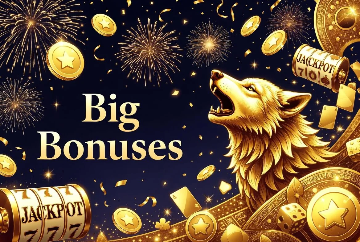 Wolf Winner Casino bonus offer artwork with free spins