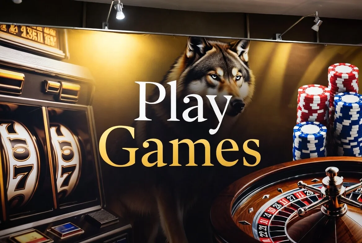 Wolf Winner Casino pokies and live dealer games on screen